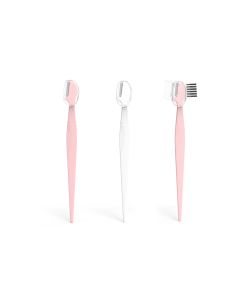 Precision Eyebrow Razors (3 pcs)-Pink/White-One Size