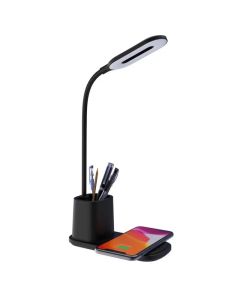 Wireless Charging LED Lamp with Pen Holder Model: SC1031-01-Black-One Size