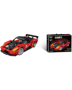 Building Blocks Pull-Back Vehicle - Flaming Colt (338 Pcs)-Red