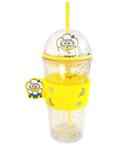 Daisy Minions Collection Plastic Bottle with Straw and Sleeve (420mL)