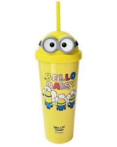 Daisy Minions Collection Plastic Bottle with Straw (640mL)-Yellow