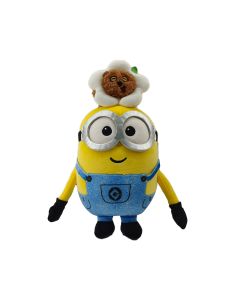 Daisy Minions Collection 11in. Tim Bear on Bob?s Head Plush Toy-Blue/Yellow