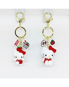 Hello Kitty Apple Collection PVC Keychain-White-One Size