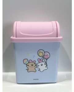 Maltese Collection Desk Trash Can-Blue/Pink