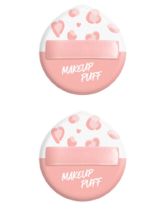 Peach Pink Series Extra Large Makeup Puffs (2 pcs)-Pink-One Size