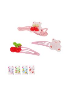 Fruit Little Bear Hair Clips (3 pcs)-Multi-One Size