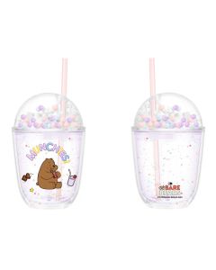 We Bare Bears Dessert Series Double Wall Plastic Tumbler with Straw 435mL