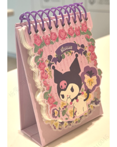 Sanrio characters Collection Figure Standable Wire-bound Book (Kuromi, 60Sheets)-Pink-One Size