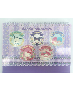 Sanrio characters Collection Standable Wire-bound Book (80 Sheets)-Purple-One Size