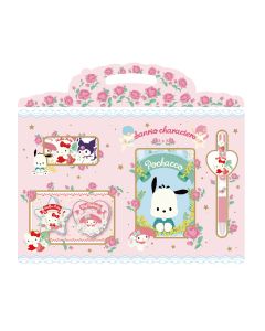 Sanrio characters Collection Stationery Set (WireBook,Bookmark,GelPen,Stickers)-Pink-One Size