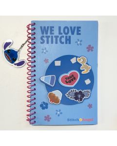 Disney Stitch Collection B6 Stitch Rotating Wheel Wire-bound Book (60 Sheets)PDQ-Blue-One Size