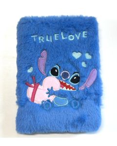 Disney Stitch Collection True Love Stitch B6 Plush Hardcover Book (80 Sheets)PDQ-Blue-One Size