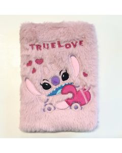 Disney Stitch Collection True Love Angel B6 Plush Hardcover Book (80 Sheets) PDQ-Pink-One Size