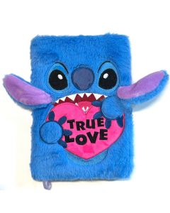 Disney Stitch Collection Stitch A5 Plush Hardcover Book with 3D Ears (80 Sheets)-Blue-One Size