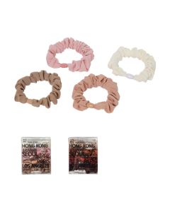 Brown Hair Ties in Box (4 pcs)-Multi-One Size