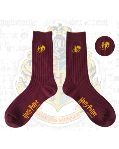 Harry Potter Crew Socks-Maroon-One Size