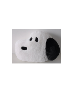 Snoopy Collection 15in. Head-Shape Pillow(Snoopy)-Black/White-One Size