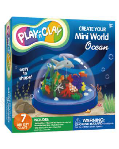 Light Clay Mini Streetscape(Sea World)-Blue-One Size