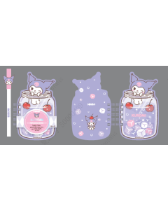 Sanrio characters Colorful Summer Collection Straw Pen Wire-bound (Kuromi)-Purple-One Size