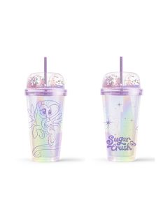 My Little Pony Collection Double-Wall Water Bottle with Straw 480mL-Purple-One Size