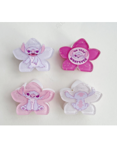 Disney Pink Collection Hair Claw Clips (4 pcs)(Stitch)-Pink-One Size