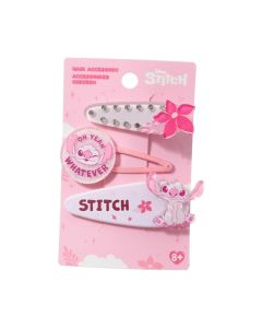 Disney Pink Collection Hair Clips (3 pcs)(Stitch)-Pink-One Size