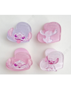 Disney Pink Collection Hair Claw Clips (4 pcs)(Stitch)-Pink-One Size