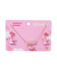 Disney Pink Collection Jewelry Set (3 pcs)(Stitch)-Pink-One Size