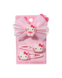 Sanrio characters Pink Collection Hair Accessories Kit (3 pcs)(Hello Kitty)