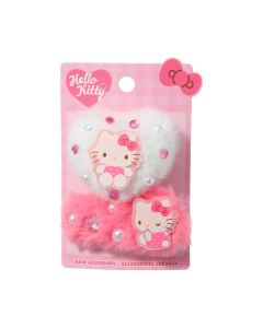 Sanrio characters Pink Hair Clips (2 pcs)(Hello Kitty)-Purple-One Size