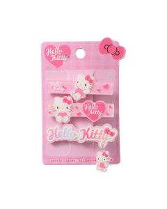 Sanrio characters Pink Hair Clips (3 pcs)(Hello Kitty)-Pink-One Size