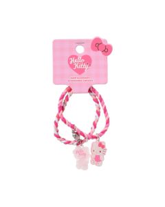 Sanrio characters Pink Hair Ties (2 pcs)(Hello Kitty)-Pink-One Size