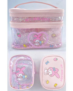 My Melody Handheld Cosmetic Bags Set-Pink-One Size