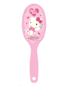 Sanrio characters Pink Collection Glitter Cushion Hair Brush (Hello Kitty)-Pink-One Size