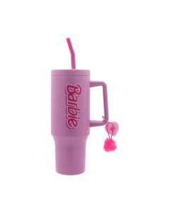 Barbie Pink Collection Double Wall Steel Bottle with Straw 1200mL-Pink-One Size