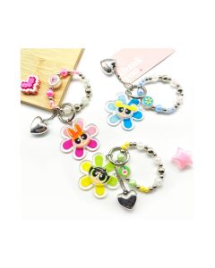 The Powerpuff Girls Collection Flower Beaded Keychain (1pcs)-Multi-One Size