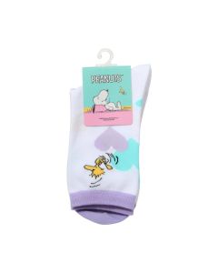 Snoopy Colorful Vintage Collection Printed Crew Socks (1 Pair)-Purple-One Size