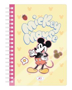 Disney Mickey Food Collection A5 PP Wire-bound Book (80 Sheets)-Yellow-One Size