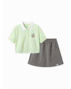 Kids Girl Woven short sleeve suit