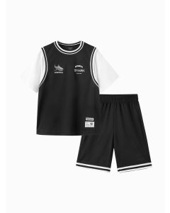 Kids Boy Outdoor Style Knitted Short Sleeve Set