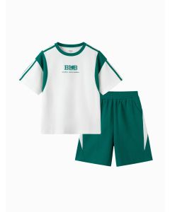 Kids Boy Outdoor Style Knitted Short Sleeve Set