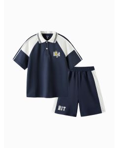 Kids Boy Outdoor Style Knitted Short Sleeve Set