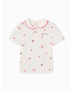 Kids Girl Lapel short-sleeved T-shirt