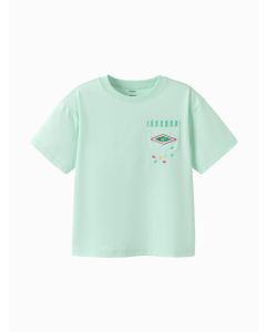 Kids Girl Round v-neck short-sleeved T-shirt