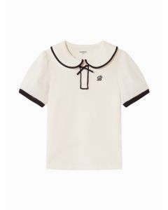 Kids Girl Lapel short-sleeved T-shirt