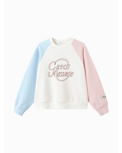 Kids Girl Splicing collar sweatshirt