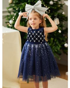 Kids Girl Party wear One-Piece Dress - Blue Hue - 18-24M