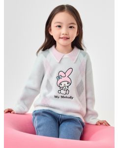 Kids Girl Lapel Sweater