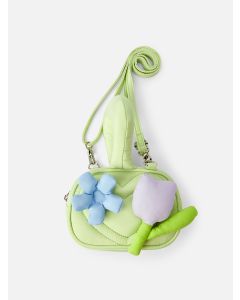 Toddler Girl Flowers Waterproof Leisure Bag-Green-4 - 5 Y