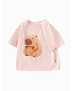 Kids Unisex Round v-neck short-sleeved T-shirt